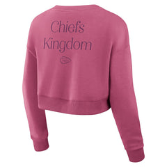 Kansas City Chiefs Women's Studio Tri-Blend Cropped Pullover Sweatshirt - Pink Pullover