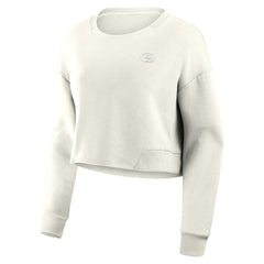 San Francisco 49ers Women's Studio Tri-Blend Cropped Pullover Sweatshirt - Cream Pullover