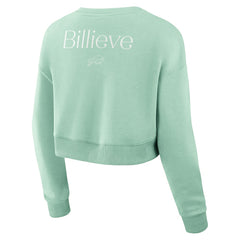 Buffalo Bills Women's Studio Tri-Blend Cropped Pullover Sweatshirt - Mint Pullover