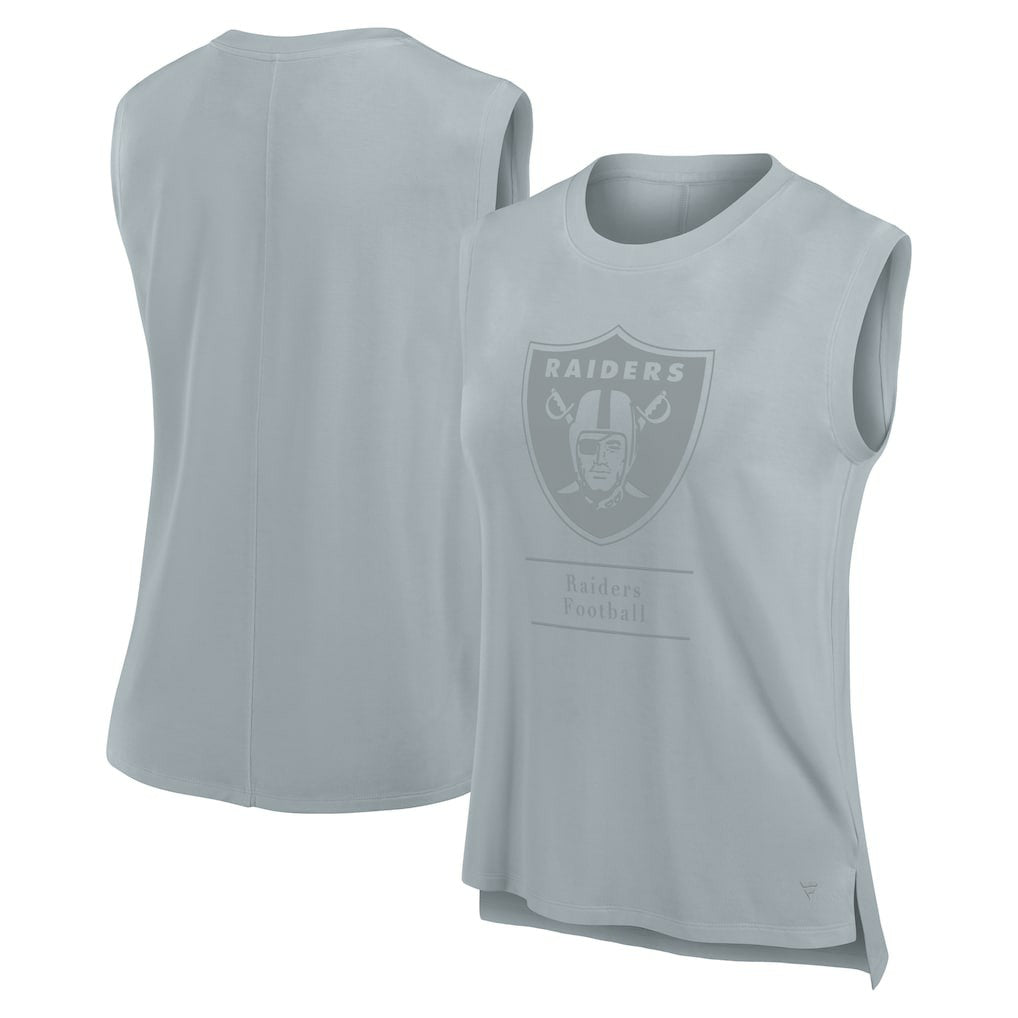 Las Vegas Raiders Women's Studio Embrace Tank Top - Gray Tops