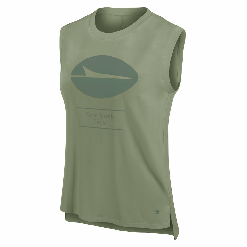New York Jets Women's Studio Embrace Tank Top - Olive Tops