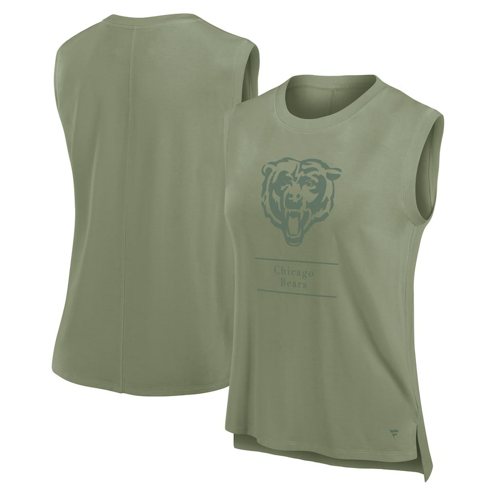Chicago Bears Women's Studio Embrace Tank Top - Olive Tops