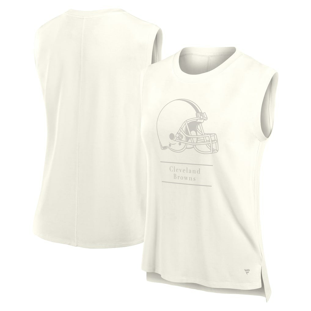 Cleveland Browns Women's Studio Embrace Tank Top - Cream Tops
