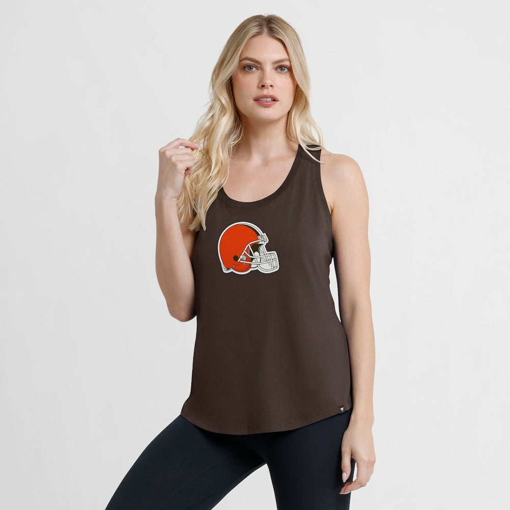 Cleveland Browns Women's Iron Fan Tank Top - Brown Tops