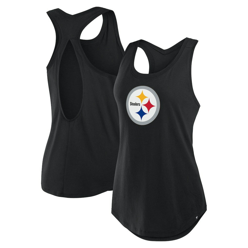 Pittsburgh Steelers Women's Iron Fan Tank Top - Black Tops
