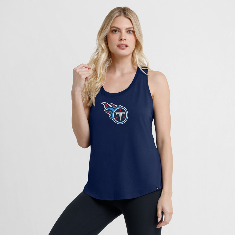 Tennessee Titans Women's Iron Fan Tank Top - Navy Tops