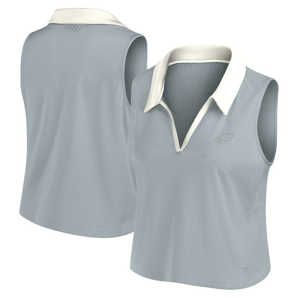 Philadelphia Eagles Women's Studio Wellness V-Neck Tank Top - Gray Tops