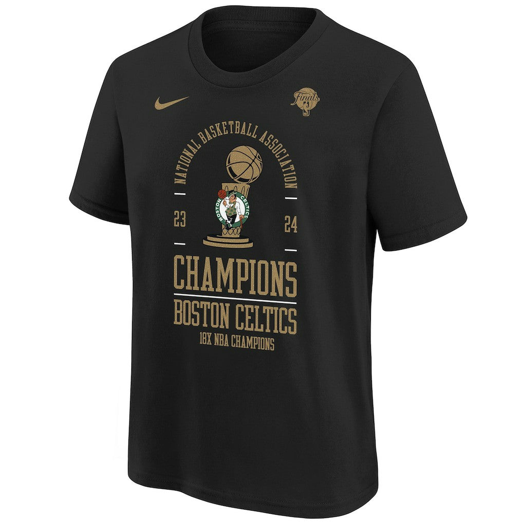 Boston Celtics Youth 18-Time NBA Finals Champions Locker Room T-Shirt Black - Nike