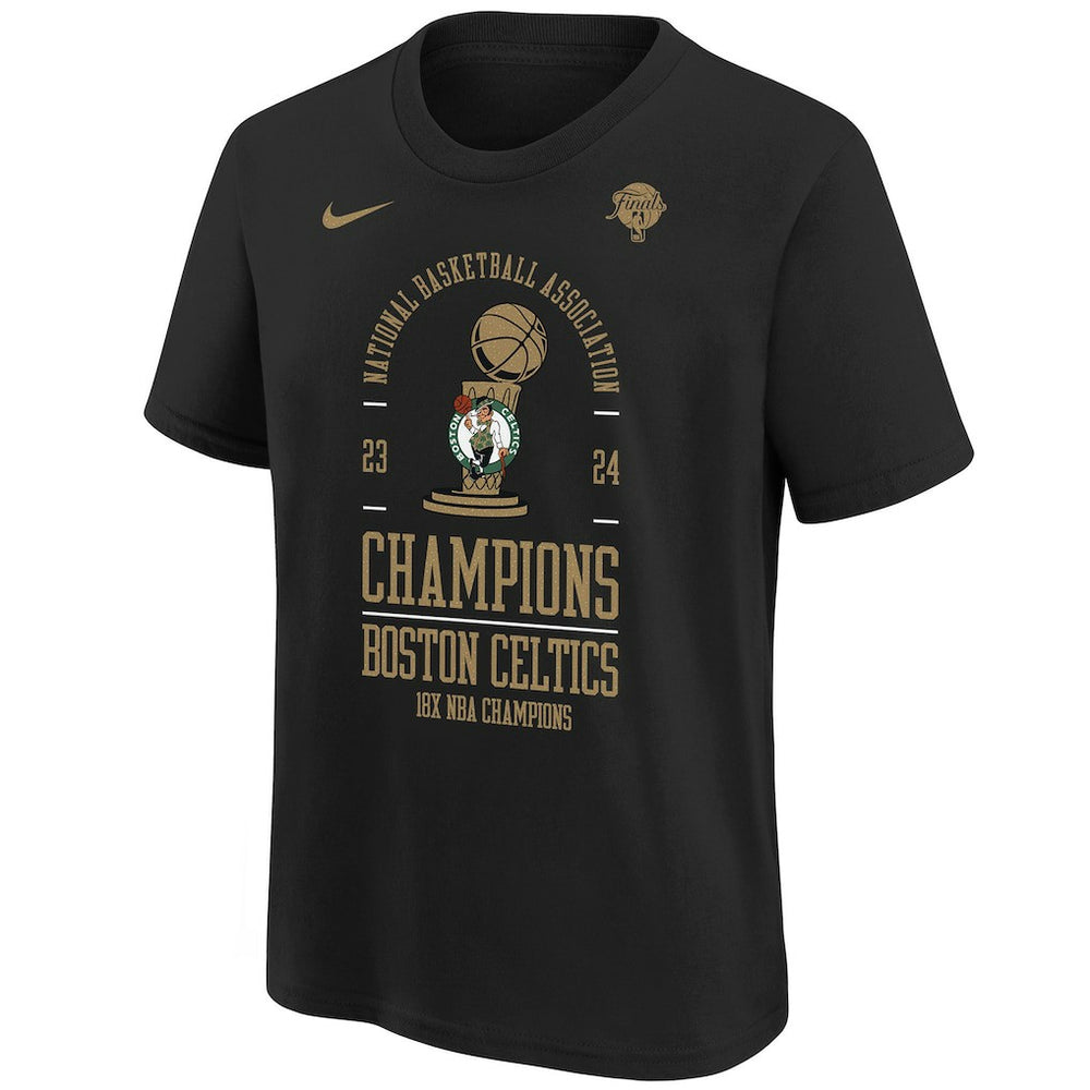 Boston Celtics Youth 18-Time NBA Finals Champions Locker Room T-Shirt Black - Nike