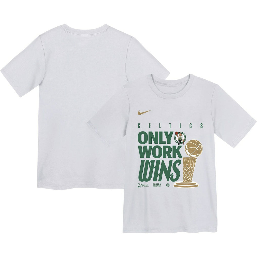 Boston Celtics Youth 2024 NBA Finals Champions Celebration Parade T-Shirt White - Nike