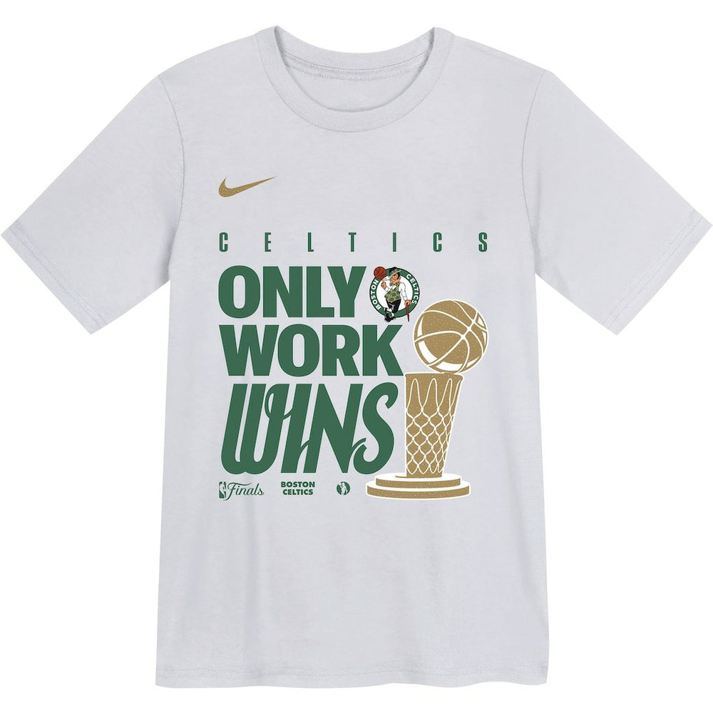 Boston Celtics Youth 2024 NBA Finals Champions Celebration Parade T-Shirt White - Nike