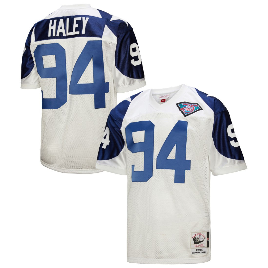 Charles Haley Dallas Cowboys 1994 Authentic Throwback Retired Player Jersey - White Jerseys