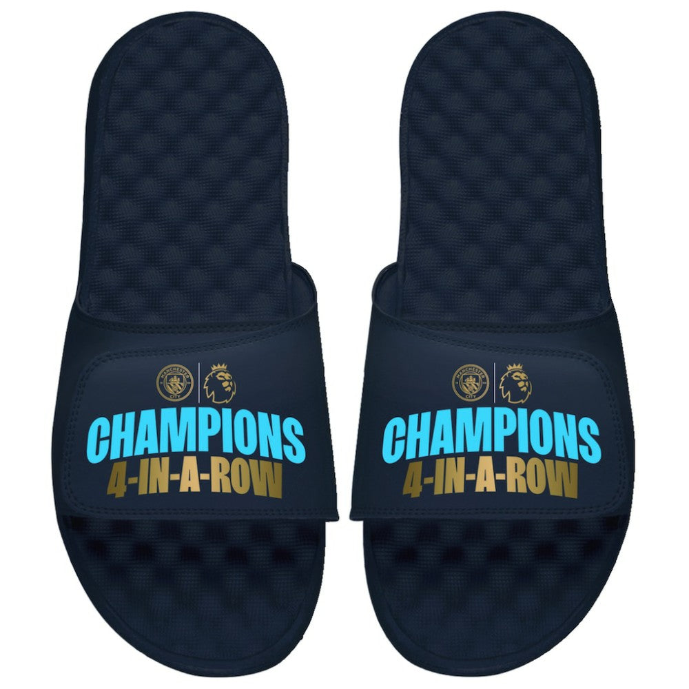 Manchester City ISlide Youth Four-Time Consecutive Premier League Champions Slide Sandals Navy
