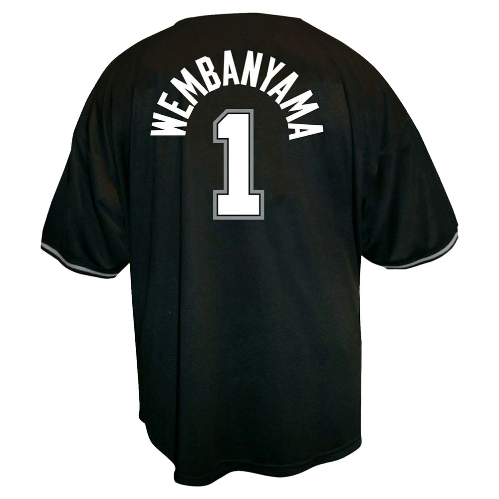 Victor Wembanyama San Antonio Spurs Profile Big & Tall Name & Number Button-Up Jersey Black outlet
