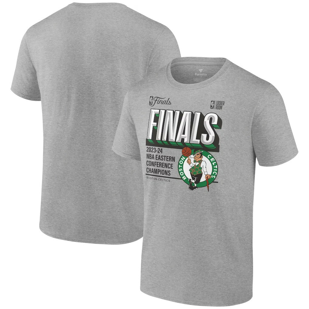 Boston Celtics 2024 Eastern Conference Champions Locker Room Big & Tall T-Shirt Heather Gray - Fanatics