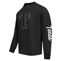 Texas Rangers Pro Standard Paint The City Dropped Shoulder Pullover Sweatshirt - Black Pullover