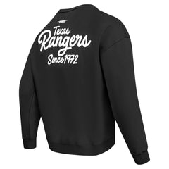 Texas Rangers Pro Standard Paint The City Dropped Shoulder Pullover Sweatshirt - Black Pullover