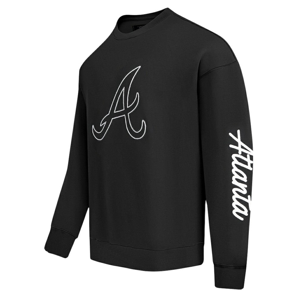 Atlanta Braves Pro Standard Paint The City Dropped Shoulder Pullover Sweatshirt - Black Pullover