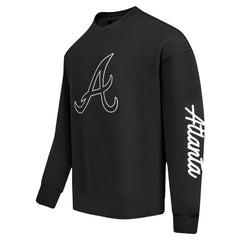 Atlanta Braves Pro Standard Paint The City Dropped Shoulder Pullover Sweatshirt - Black Pullover