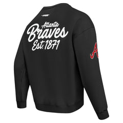 Atlanta Braves Pro Standard Paint The City Dropped Shoulder Pullover Sweatshirt - Black Pullover