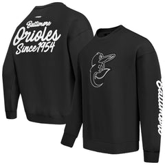 Baltimore Orioles Pro Standard Paint The City Dropped Shoulder Pullover Sweatshirt - Black Pullover