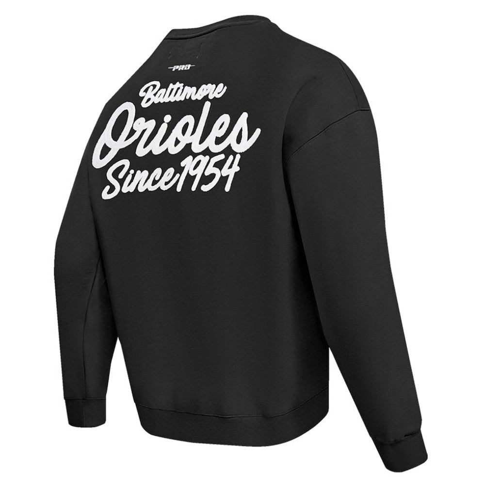 Baltimore Orioles Pro Standard Paint The City Dropped Shoulder Pullover Sweatshirt - Black Pullover