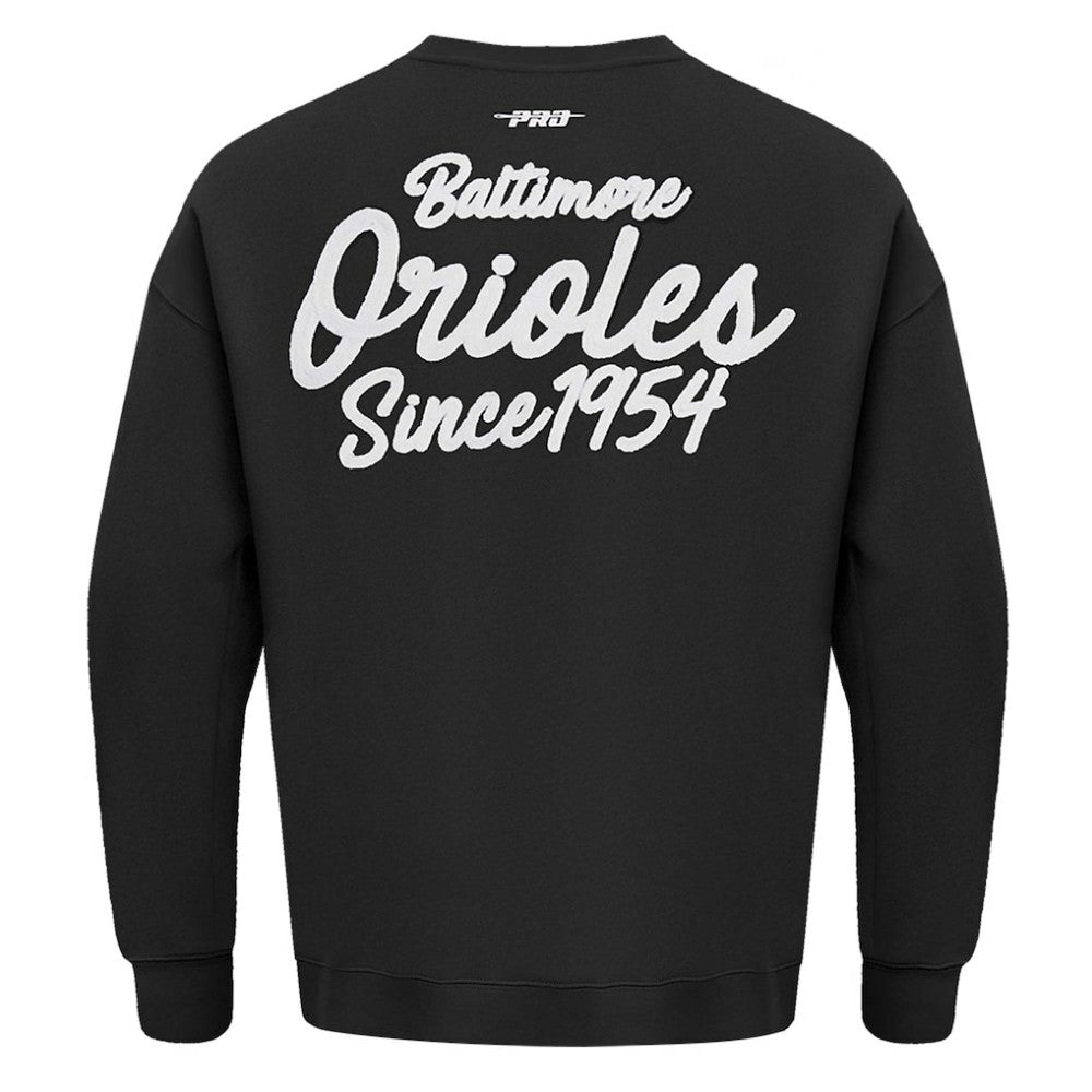 Baltimore Orioles Pro Standard Paint The City Dropped Shoulder Pullover Sweatshirt - Black Pullover
