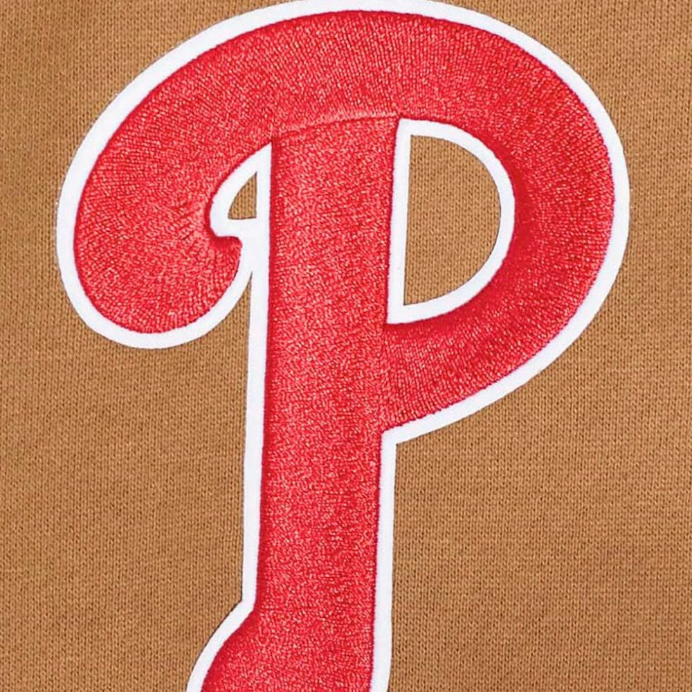 Philadelphia Phillies Pro Standard Paint The City Dropped Shoulder Pullover Sweatshirt - Brown Pullover