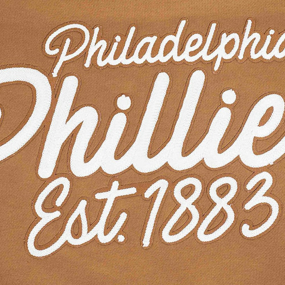 Philadelphia Phillies Pro Standard Paint The City Dropped Shoulder Pullover Sweatshirt - Brown Pullover