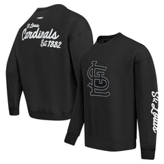 St. Louis Cardinals Pro Standard Paint The City Dropped Shoulder Pullover Sweatshirt - Black Pullover