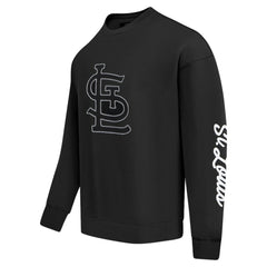 St. Louis Cardinals Pro Standard Paint The City Dropped Shoulder Pullover Sweatshirt - Black Pullover