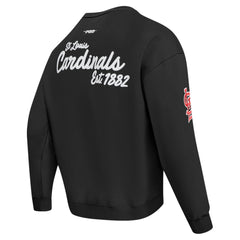 St. Louis Cardinals Pro Standard Paint The City Dropped Shoulder Pullover Sweatshirt - Black Pullover