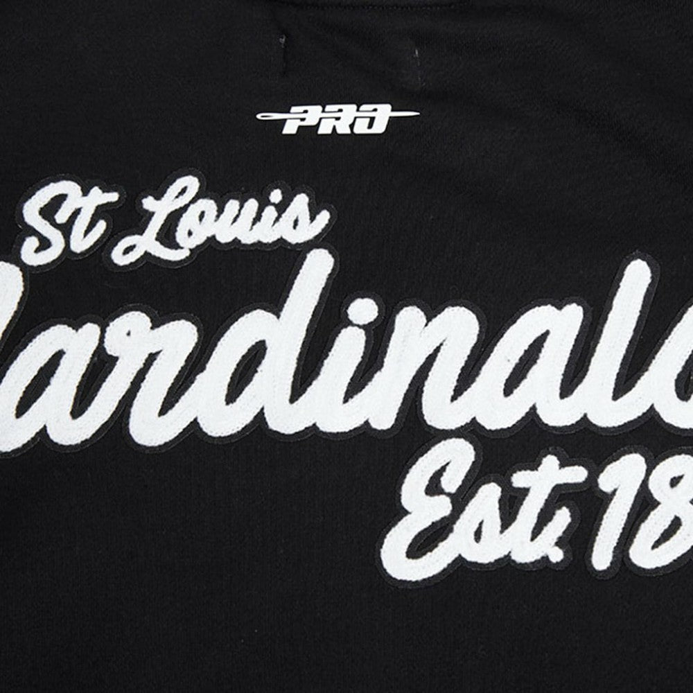 St. Louis Cardinals Pro Standard Paint The City Dropped Shoulder Pullover Sweatshirt - Black Pullover