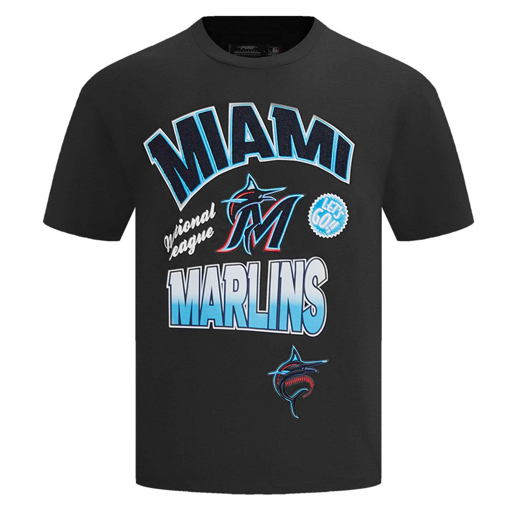 Miami Marlins Pro Standard Turn It Up Dropped Shoulder T-Shirt - Black T-shirts