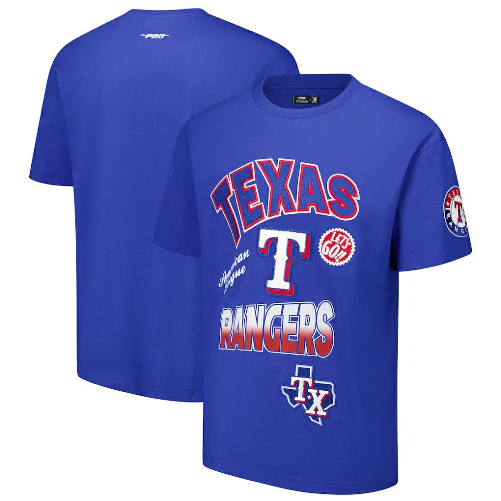 Texas Rangers Pro Standard Turn It Up Dropped Shoulder T-Shirt - Royal T-shirts