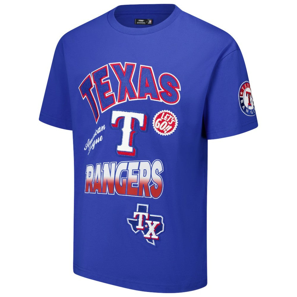 Texas Rangers Pro Standard Turn It Up Dropped Shoulder T-Shirt - Royal T-shirts