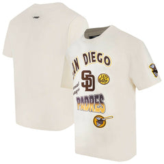 San Diego Padres Pro Standard Turn It Up Dropped Shoulder T-Shirt - Cream T-shirts