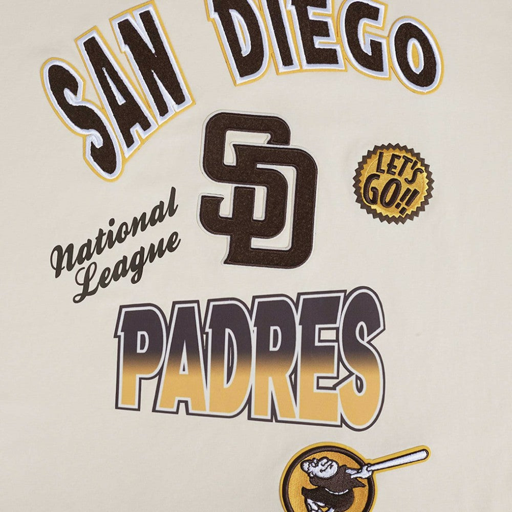 San Diego Padres Pro Standard Turn It Up Dropped Shoulder T-Shirt - Cream T-shirts