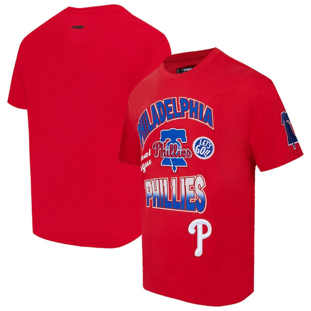 Philadelphia Phillies Pro Standard Turn It Up Dropped Shoulder T-Shirt - Red T-shirts