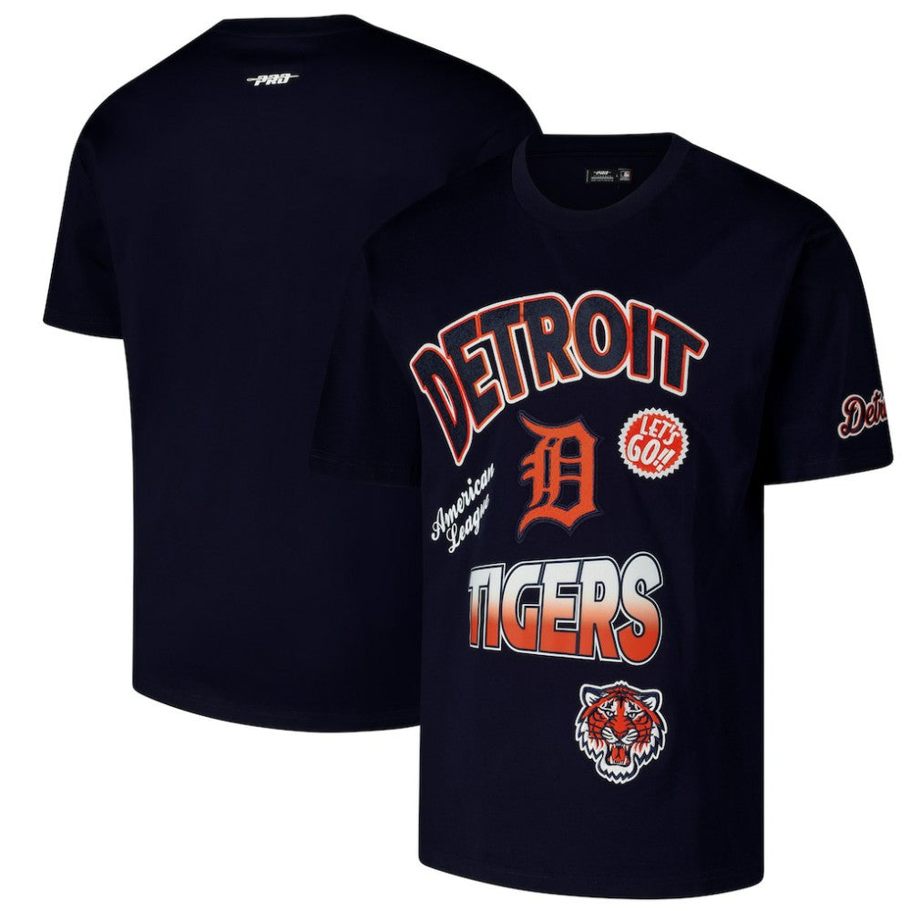 Detroit Tigers Pro Standard Turn It Up Dropped Shoulder T-Shirt - Navy T-shirts