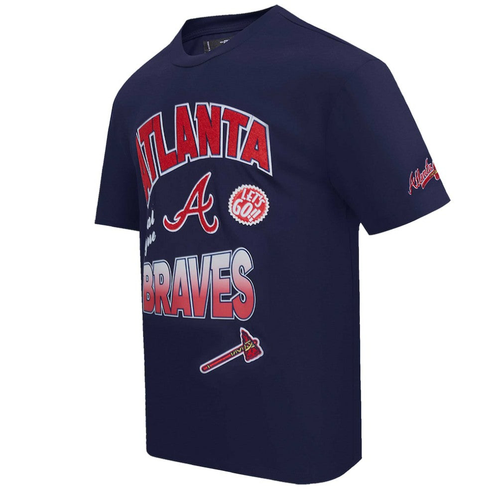 Atlanta Braves Pro Standard Turn It Up Dropped Shoulder T-Shirt - Navy T-shirts