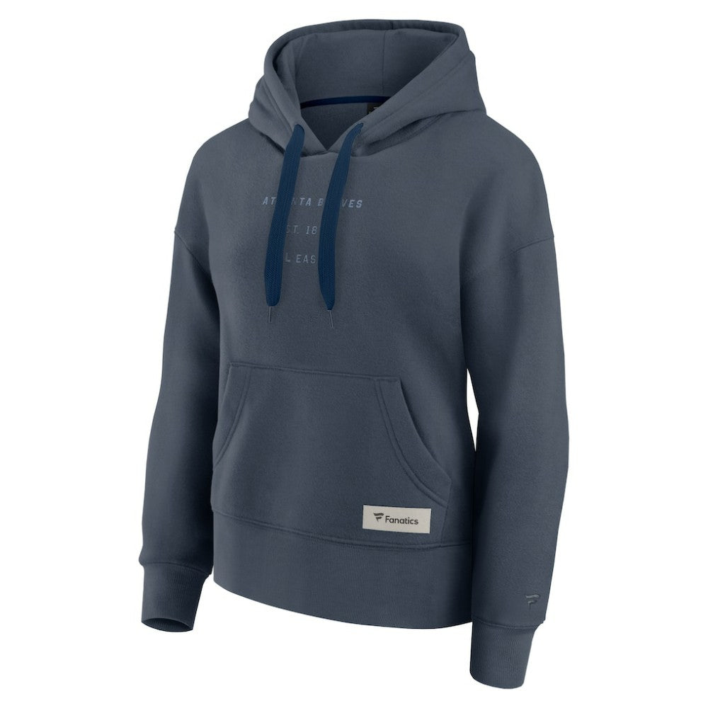 Atlanta Braves Fanatics Women's Elements Future Ground Subtle Tonal Pullover Hoodie - Blue Hoodies