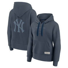 New York Yankees Fanatics Women's Elements Future Ground Subtle Tonal Pullover Hoodie - Blue Hoodies