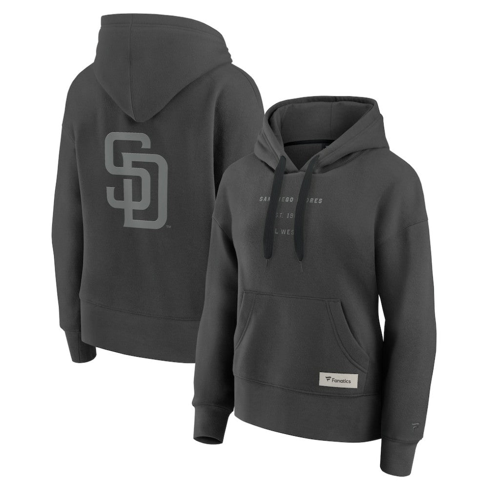 San Diego Padres Fanatics Women's Elements Future Ground Subtle Tonal Pullover Hoodie - Charcoal Hoodies