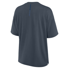 Atlanta Braves Fanatics Women's Oversized Elements Raw Edge Future Ground T-Shirt - Blue T-shirts