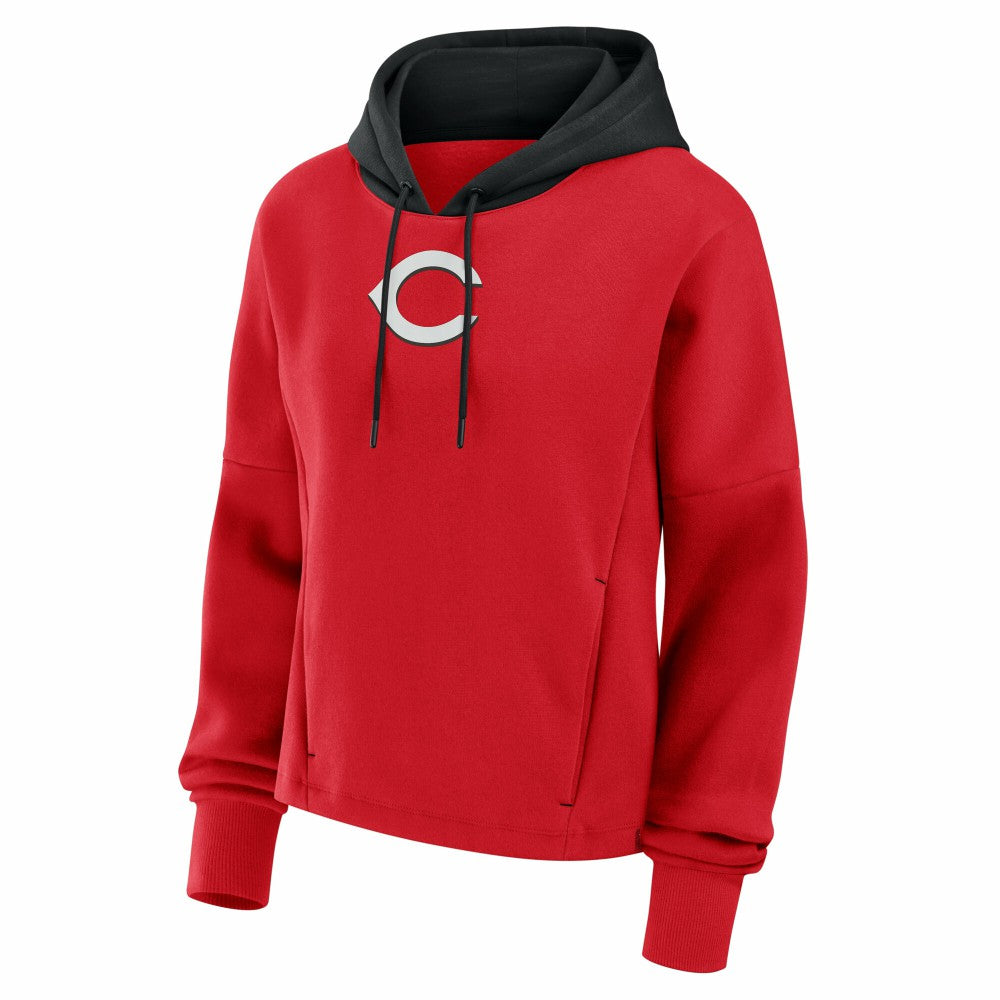 Cincinnati Reds Fanatics Women's Oversized Legacy Favorite Spectator Pullover Hoodie - Red Hoodies