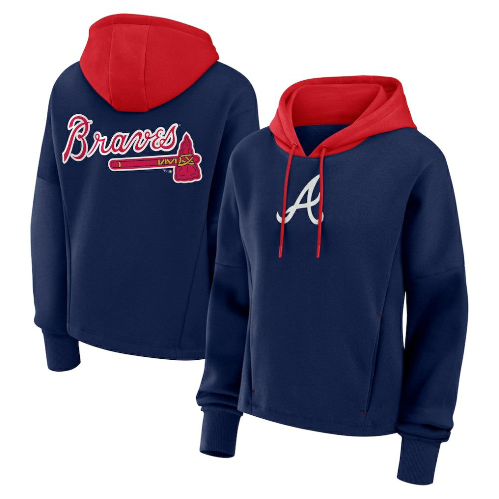 Atlanta Braves Fanatics Women's Oversized Legacy Favorite Spectator Pullover Hoodie - Navy Hoodies