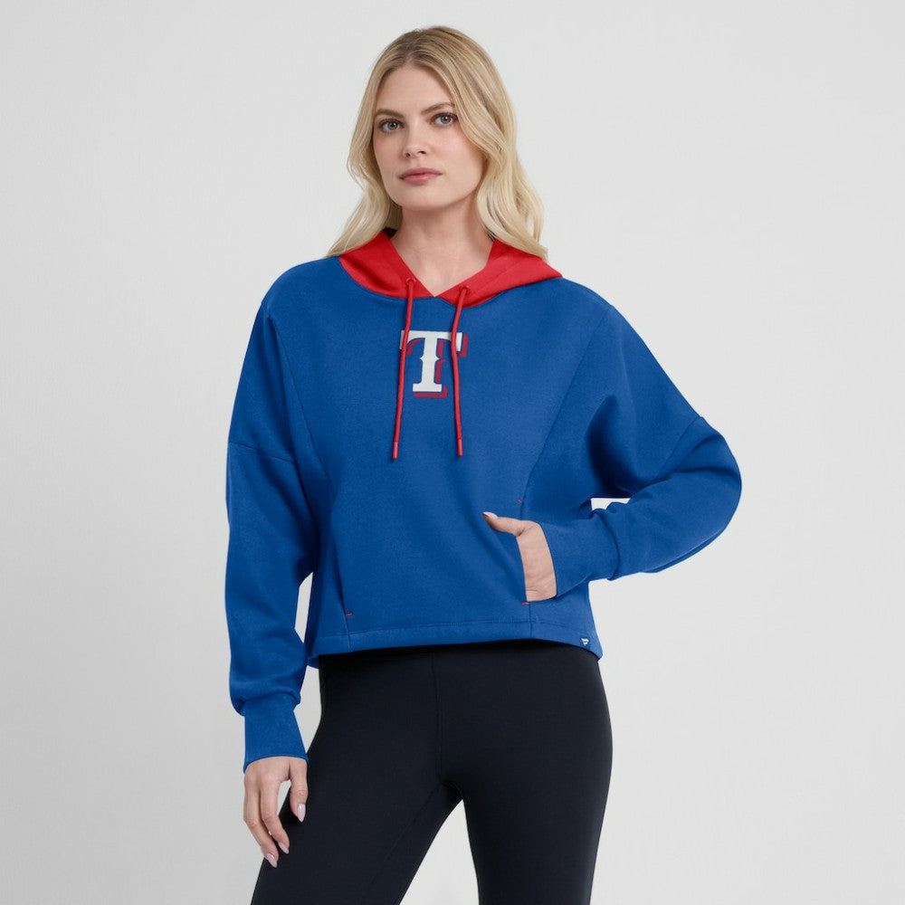 Texas Rangers Fanatics Women's Oversized Legacy Favorite Spectator Pullover Hoodie - Royal Hoodies