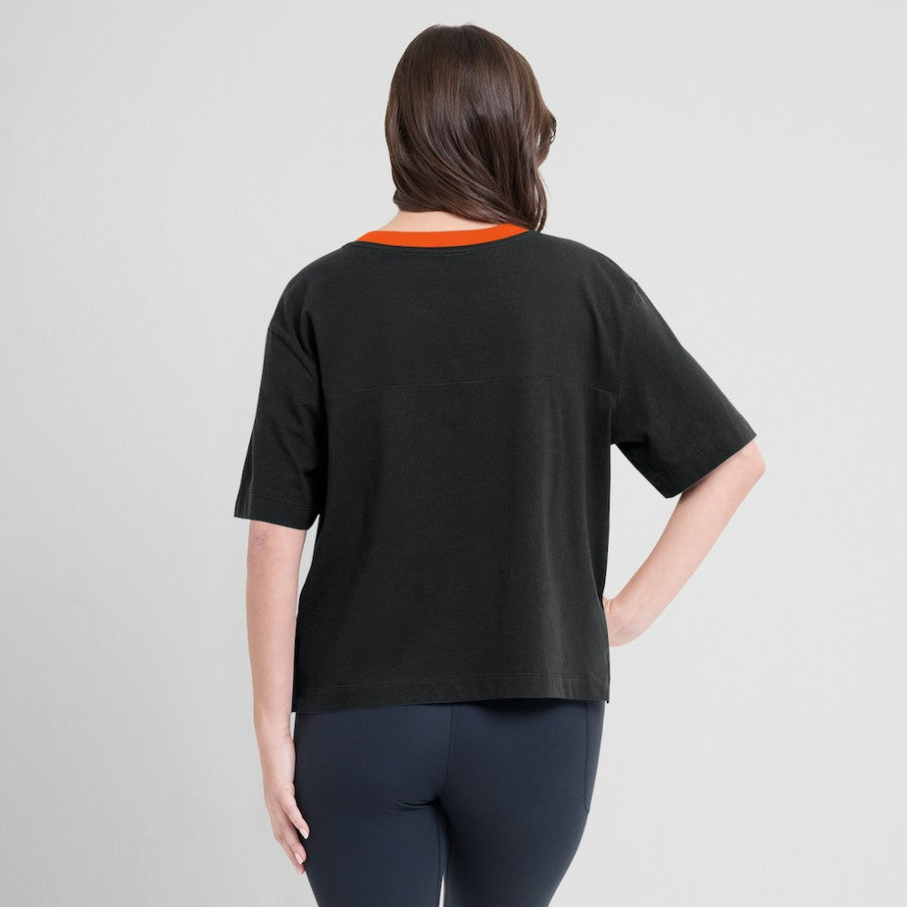 Baltimore Orioles Fanatics Oversized Race To Win V-Neck T-Shirt - Black/Graphite T-shirts