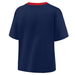 Boston Red Sox Fanatics Oversized Race To Win V-Neck T-Shirt - Navy/Graphite T-shirts